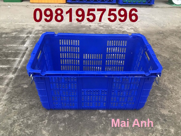 Sọt nhựa có quai sắt, sóng nhựa hở, rổ nhựa có quai sắt đựng thực phẩm, sọt nhựu